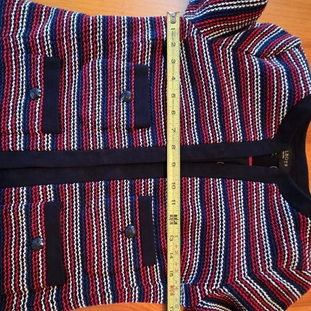 Talbots Size P womens blazer red, white and blue